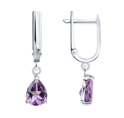 Серьги из серебра с аметистом 