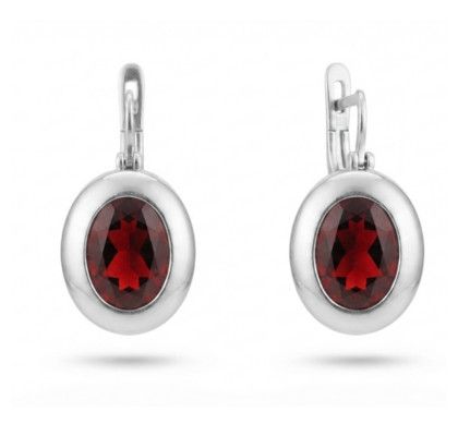 Серьги из серебра с гранатом