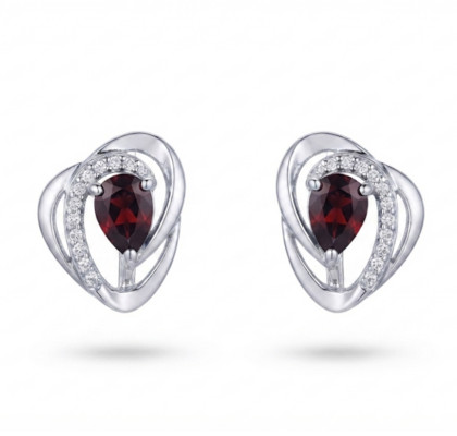 Серьги из серебра с гранатом